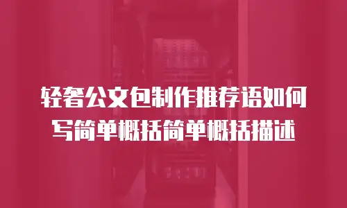 轻奢公文包制作推荐语如何写简单概括简单概括描述