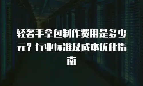 轻奢手拿包制作费用是多少元？行业标准及成本优化指南