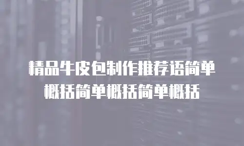 精品牛皮包制作推荐语简单概括简单概括简单概括
