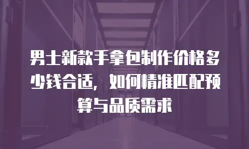 男士新款手拿包制作价格多少钱合适，如何精准匹配预算与品质需求