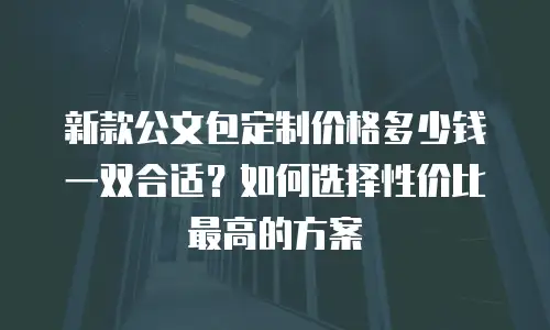新款公文包定制价格多少钱一双合适？如何选择性价比最高的方案