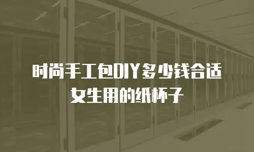 时尚手工包DIY多少钱合适女生用的纸杯子