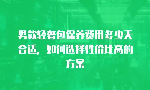 男款轻奢包保养费用多少天合适，如何选择性价比高的方案