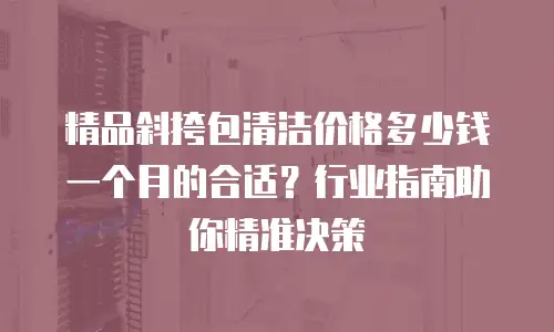 精品斜挎包清洁价格多少钱一个月的合适？行业指南助你精准决策