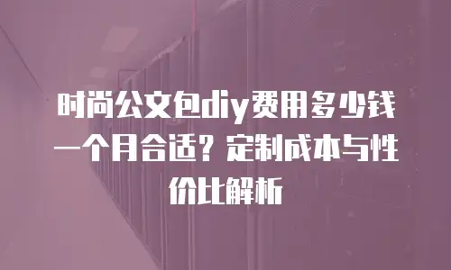 时尚公文包diy费用多少钱一个月合适？定制成本与性价比解析