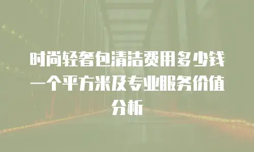 时尚轻奢包清洁费用多少钱一个平方米及专业服务价值分析