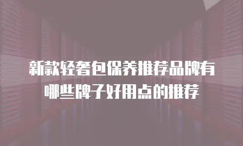 新款轻奢包保养推荐品牌有哪些牌子好用点的推荐