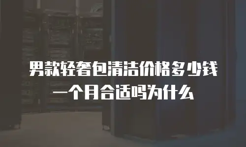 男款轻奢包清洁价格多少钱一个月合适吗为什么