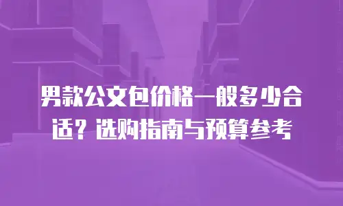 男款公文包价格一般多少合适？选购指南与预算参考
