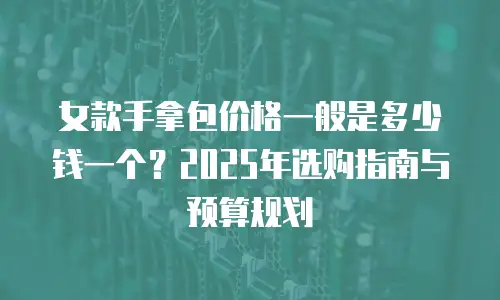 女款手拿包价格一般是多少钱一个？2025年选购指南与预算规划