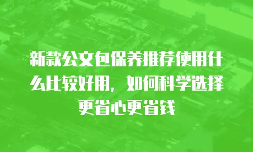 新款公文包保养推荐使用什么比较好用，如何科学选择更省心更省钱