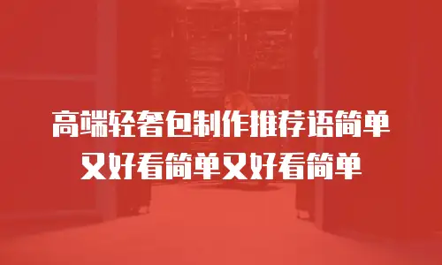 高端轻奢包制作推荐语简单又好看简单又好看简单