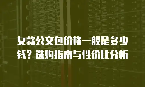 女款公文包价格一般是多少钱？选购指南与性价比分析