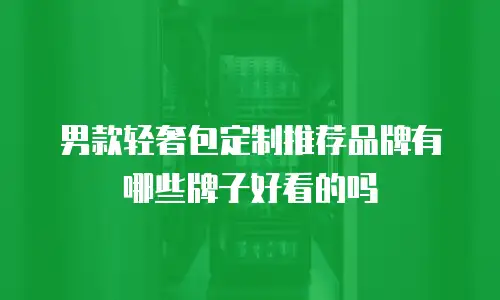 男款轻奢包定制推荐品牌有哪些牌子好看的吗