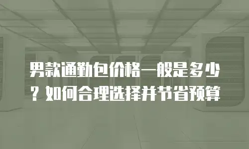 男款通勤包价格一般是多少？如何合理选择并节省预算