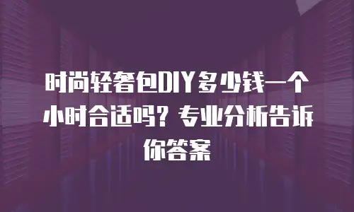 时尚轻奢包DIY多少钱一个小时合适吗？专业分析告诉你答案