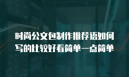 时尚公文包制作推荐语如何写的比较好看简单一点简单