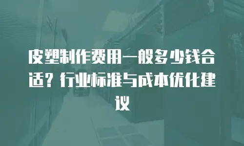 皮塑制作费用一般多少钱合适？行业标准与成本优化建议