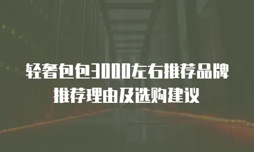 轻奢包包3000左右推荐品牌推荐理由及选购建议