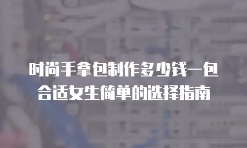 时尚手拿包制作多少钱一包合适女生简单的选择指南
