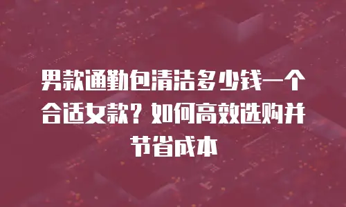 男款通勤包清洁多少钱一个合适女款？如何高效选购并节省成本