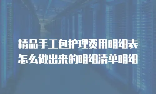 精品手工包护理费用明细表怎么做出来的明细清单明细