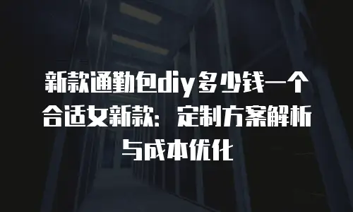 新款通勤包diy多少钱一个合适女新款：定制方案解析与成本优化