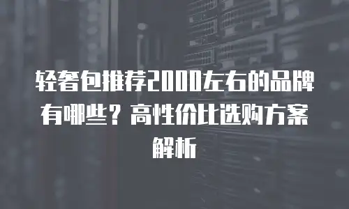 轻奢包推荐2000左右的品牌有哪些？高性价比选购方案解析