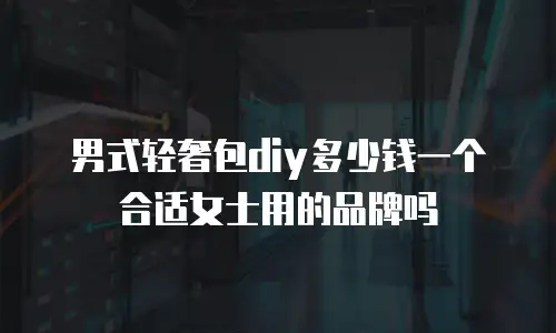 男式轻奢包diy多少钱一个合适女士用的品牌吗