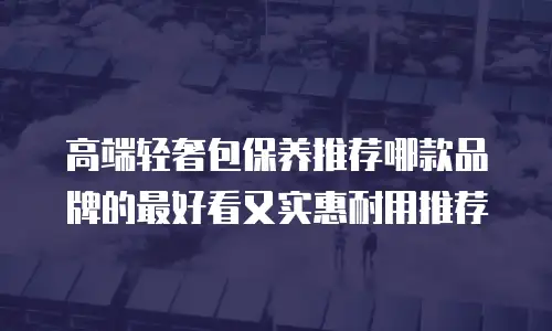 高端轻奢包保养推荐哪款品牌的最好看又实惠耐用推荐