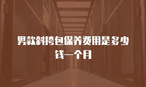 男款斜挎包保养费用是多少钱一个月