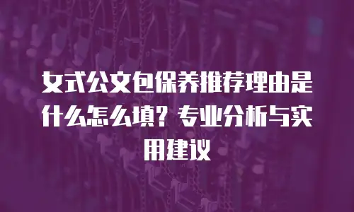 女式公文包保养推荐理由是什么怎么填？专业分析与实用建议