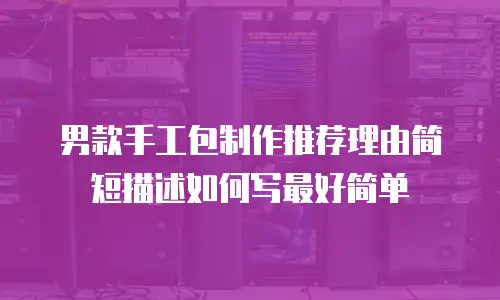 男款手工包制作推荐理由简短描述如何写最好简单