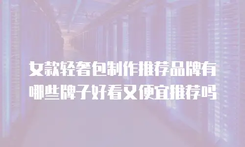 女款轻奢包制作推荐品牌有哪些牌子好看又便宜推荐吗