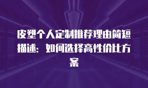 皮塑个人定制推荐理由简短描述：如何选择高性价比方案