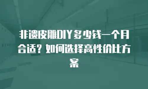 非遗皮雕DIY多少钱一个月合适？如何选择高性价比方案