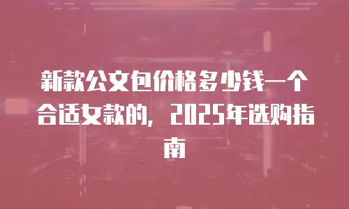 新款公文包价格多少钱一个合适女款的，2025年选购指南