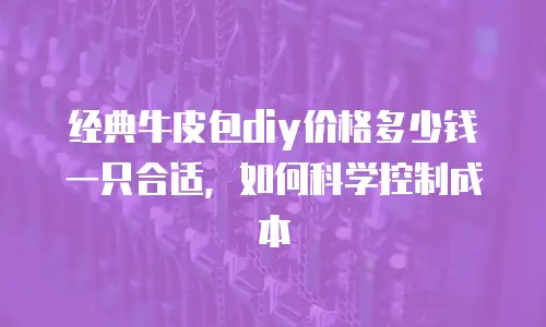 经典牛皮包diy价格多少钱一只合适，如何科学控制成本