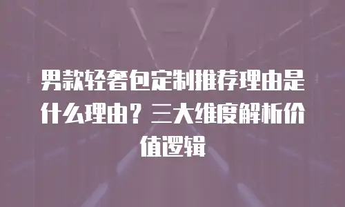 男款轻奢包定制推荐理由是什么理由？三大维度解析价值逻辑