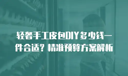 轻奢手工皮包DIY多少钱一件合适？精准预算方案解析