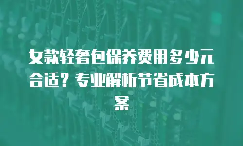 女款轻奢包保养费用多少元合适？专业解析节省成本方案