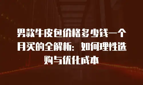男款牛皮包价格多少钱一个月买的全解析：如何理性选购与优化成本