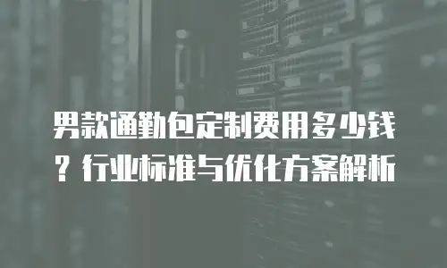 男款通勤包定制费用多少钱？行业标准与优化方案解析