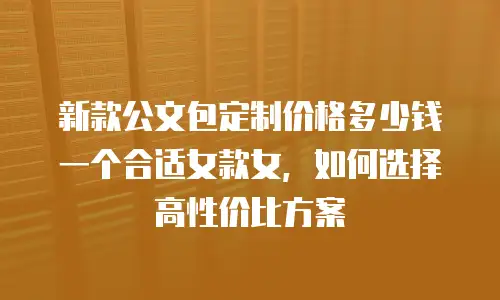 新款公文包定制价格多少钱一个合适女款女，如何选择高性价比方案
