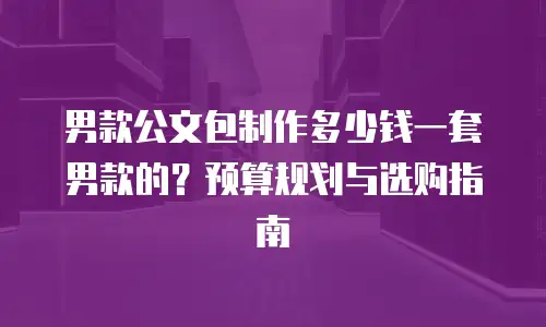 男款公文包制作多少钱一套男款的？预算规划与选购指南