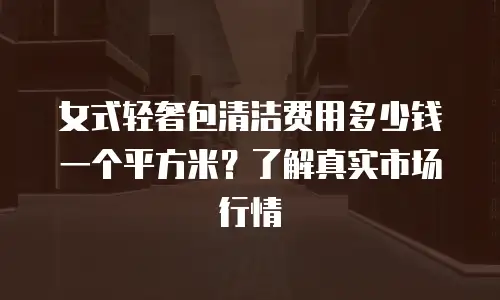 女式轻奢包清洁费用多少钱一个平方米？了解真实市场行情