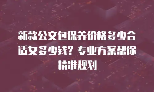 新款公文包保养价格多少合适女多少钱？专业方案帮你精准规划