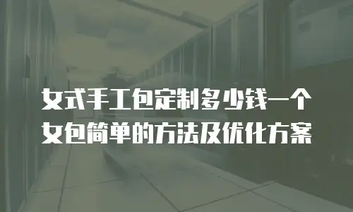 女式手工包定制多少钱一个女包简单的方法及优化方案