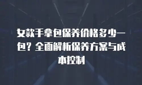 女款手拿包保养价格多少一包？全面解析保养方案与成本控制
