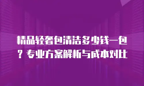 精品轻奢包清洁多少钱一包？专业方案解析与成本对比
